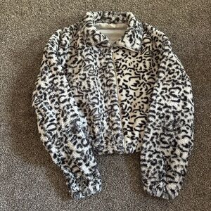 Leopard Print Fuzzy Jacket